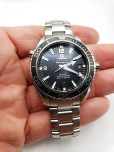 Mens Omega Seamaster Planet Ocean Black Dial Timepiece - $6200 Retail