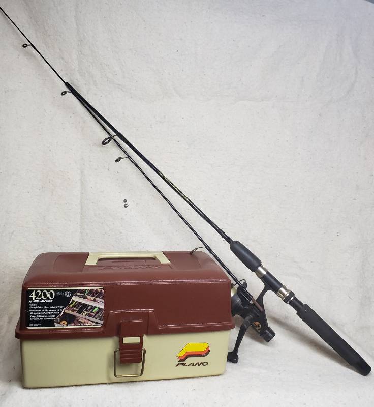 Tackle box and fishing pole, St. Paul Estate Clean Out - Auction #1 - Fine  China Garden Tools Shop Items and Collectibles