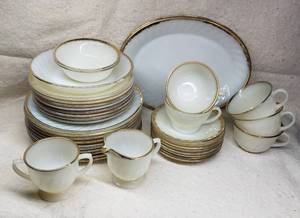 38-piece Fire King milk glass