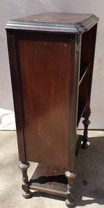 Mid-century antique mahogany open front dish liquor cabinet