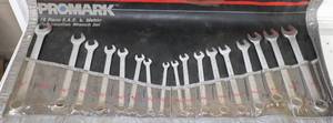 lot 89 image: Promark 18 piece SAE & Metric Combo Wrench Set missing 1116th