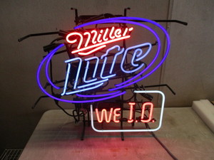 lot 12 image: Miller Lite We ID Neon Beer Sign