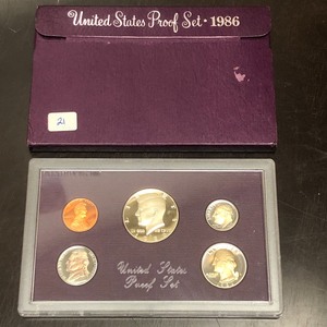 lot 21 image: 1986 U.S. Proof Set ...