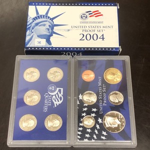 lot 38 image: 2004 U.S. Mint Proof Set -- (4) Coi...