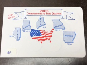 lot 50 image: 2003 Commemorative 20-Piece State Q...