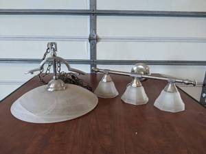 lot 32 image: Lot of 2 Brushed Nickel Light Fixtures