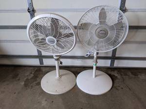 lot 33 image: 2 Stand Fans with Remotes