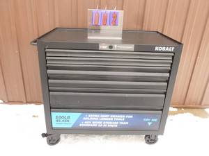 Kobalt lower 6 drawer cabinet. Has damage to back as shown & does not affect drawers at all. Front & sides still look like new.  41 x 20 x 38