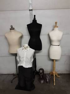 lot 4 image: 2 Lady Mannequins, 2 Man Mannequins, 2 Styrofoam Heads