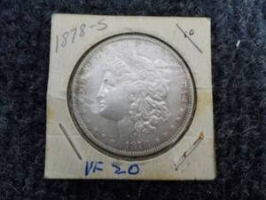 lot 2 image: 1878 Silver Dollar- very nice detai...