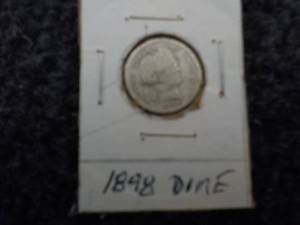 lot 6 image: 1898 ten cent coin US Dime...