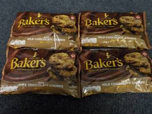 lot 179 image: 4 Bags Bakers Milk Chocolate Chunks...