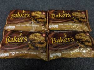 lot 180 image: 4 Bags Bakers Milk Chocolate Chunks...