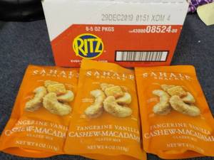 lot 181 image: 3 Bags Sahale Snacks and 1 Box of 6...