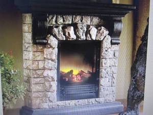 lot 15 image: Faux Stone Fireplace open box Retai...
