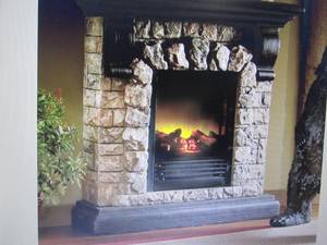 lot 20 image: Faux Stone Fireplace open box Retai...