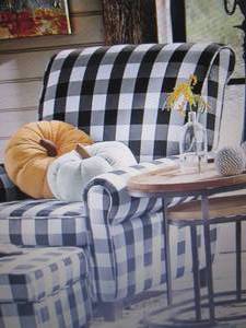 lot 22 image: Buffalo Check Armchair only (no ott...