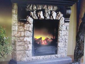 lot 38 image: Faux Stone Fireplace open box Retai...