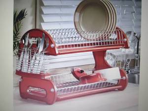 lot 71 image: 2-Tier Dish Rack open box Retail $3...