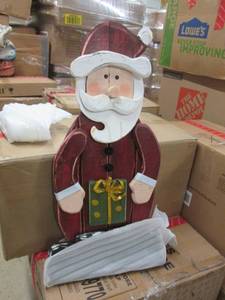 lot 80 image: Chunky Wood Cutouts Mr. Claus open ...