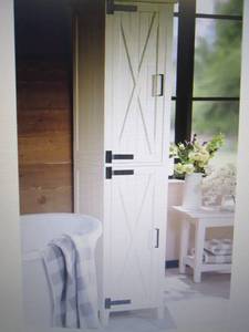 lot 81 image: Barn Door Towel Cabinet open box Re...