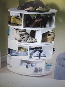 lot 111 image: Round Swivel Shoe Rack open box Ret...