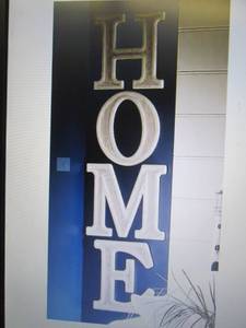 lot 123 image: Large Home Letters Sign open box Re...