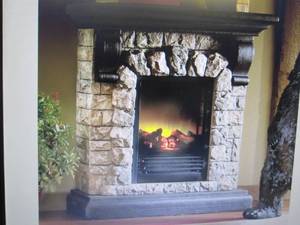 lot 133 image: Faux Stone Fireplace open box Retai...