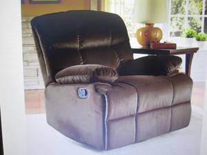 lot 275 image: Microfiber Swivel Rocker Recliner o...