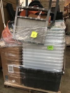 lot 8 image: Pallet with assorted tools and storage bins customer returns various conditions customer returns