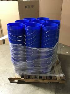 lot 37 image: Pallet of 80 Plastic Pail Skid Lot - 5 Gallon, Blue