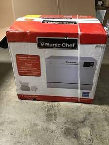 lot 41 image: Magic Chef Countertop Portable Dishwasher in White with 6 Place Settings Capacity not used