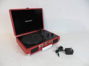 lot 35 image: Red Crosley Portable Turntable
