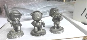 3 Pewter bear collectibles  1984...