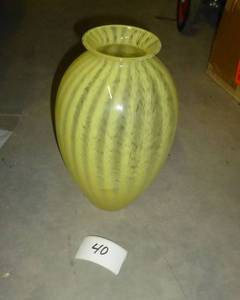 large yellow art glass vase...