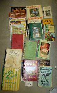 lot of vintage cookbooks...