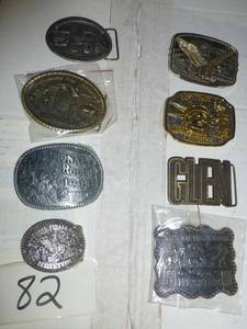 8 belt buckles - the 4 Hesston rode...