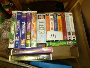lot of disney and family vhs movies...