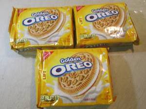 lot 225 image: 3 Packs of Golden Oreo Cookies Best...