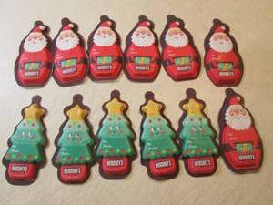 lot 246 image: 12 Hersheys Santa and Tree Candy Ba...