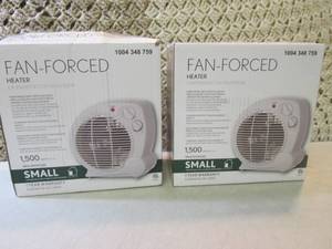 lot 49 image: Lot of 2 1500-Watt Electric Fan For...