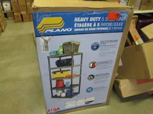 lot 62 image: Plano 5-Shelf Heavy Duty Black and ...