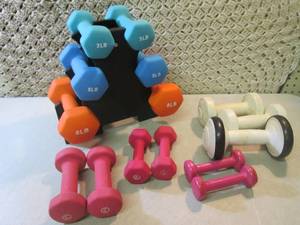 lot 109 image: Set of Dumbbells with Stand and Oth...