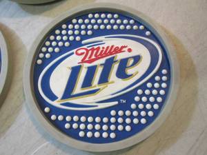 lot 124 image: Lot of 12 Rubber Miller Lite Beer C...