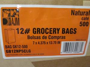 lot 139 image: 3 Bundles of Natural 12# Grocery Ba...