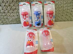 lot 145 image: Lot of 5 Nuk Sesame Street Active C...