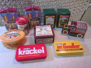 lot 180 image: Lot of Assorted Candy Tins  D-4...