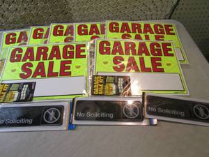 lot 190 image: 7 Garage Sale Kits and 3 No Solicit...