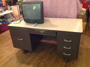 Desk, Office Chair and TV