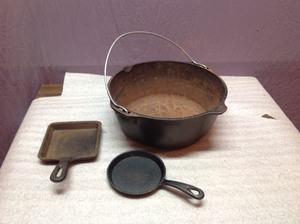 Cast Iron Pot & Small Pans
